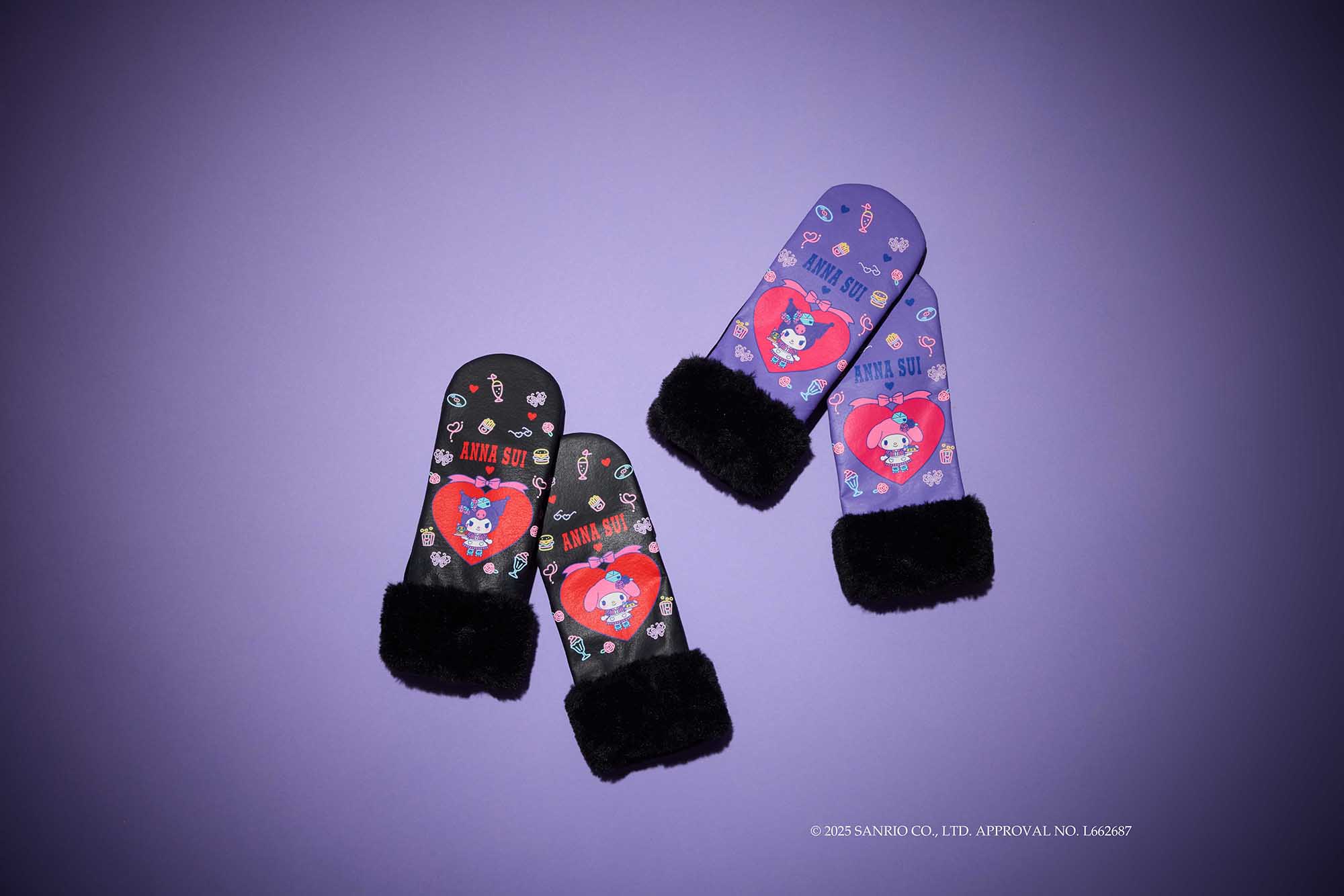 <center><small>ANNA SUI× MY MELODY & KUROMI<br>手袋が登場</small></center>