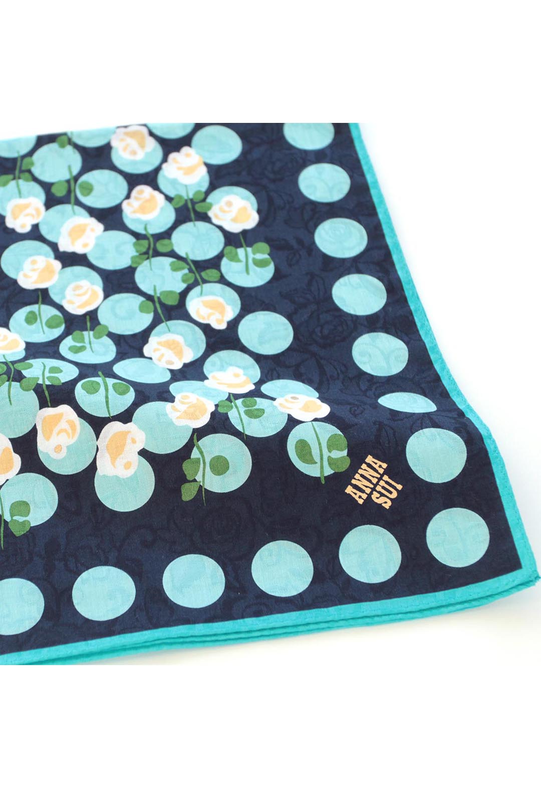 ローズドット大判プリントハンカチ