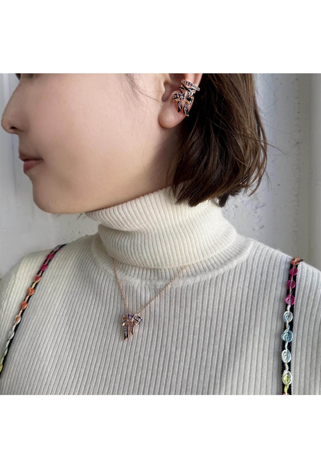 リボンモチーフ イヤーカフ