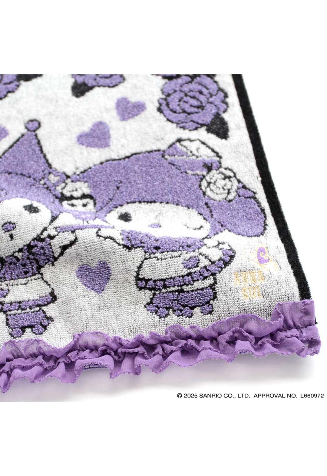 【マイメロディ・クロミ×ANNA SUI】フリル付き大判タオルハンカチ