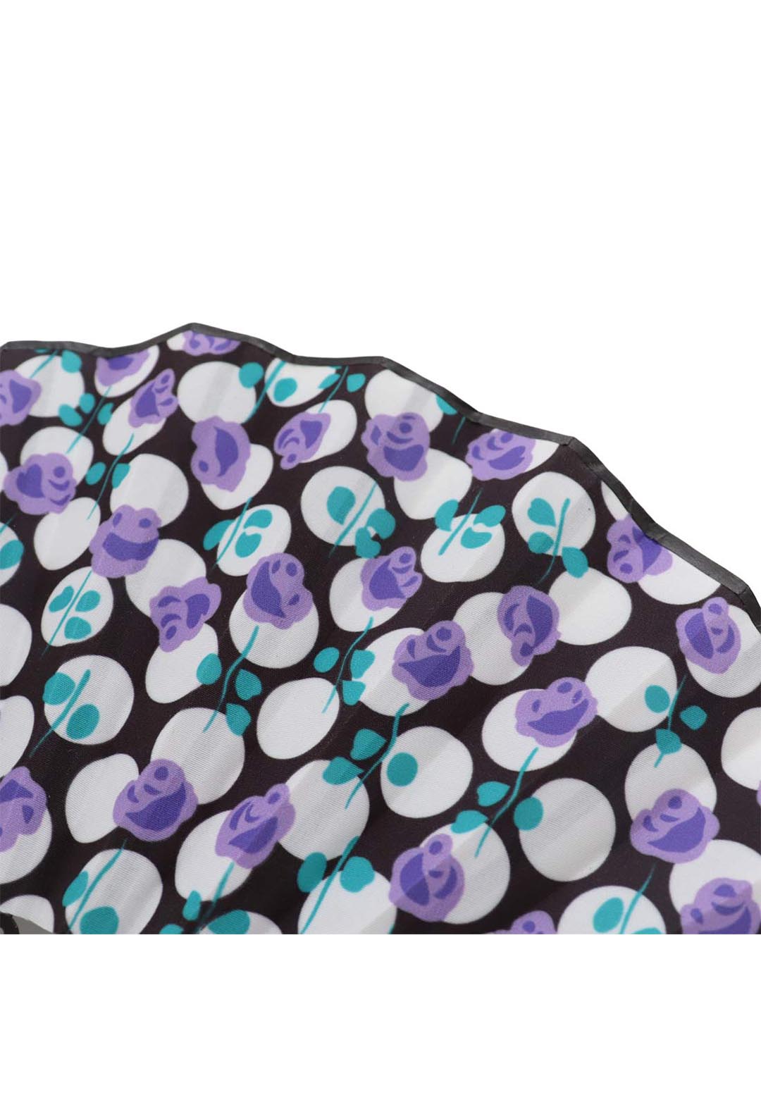 Folding fan with storage case (rose dot)