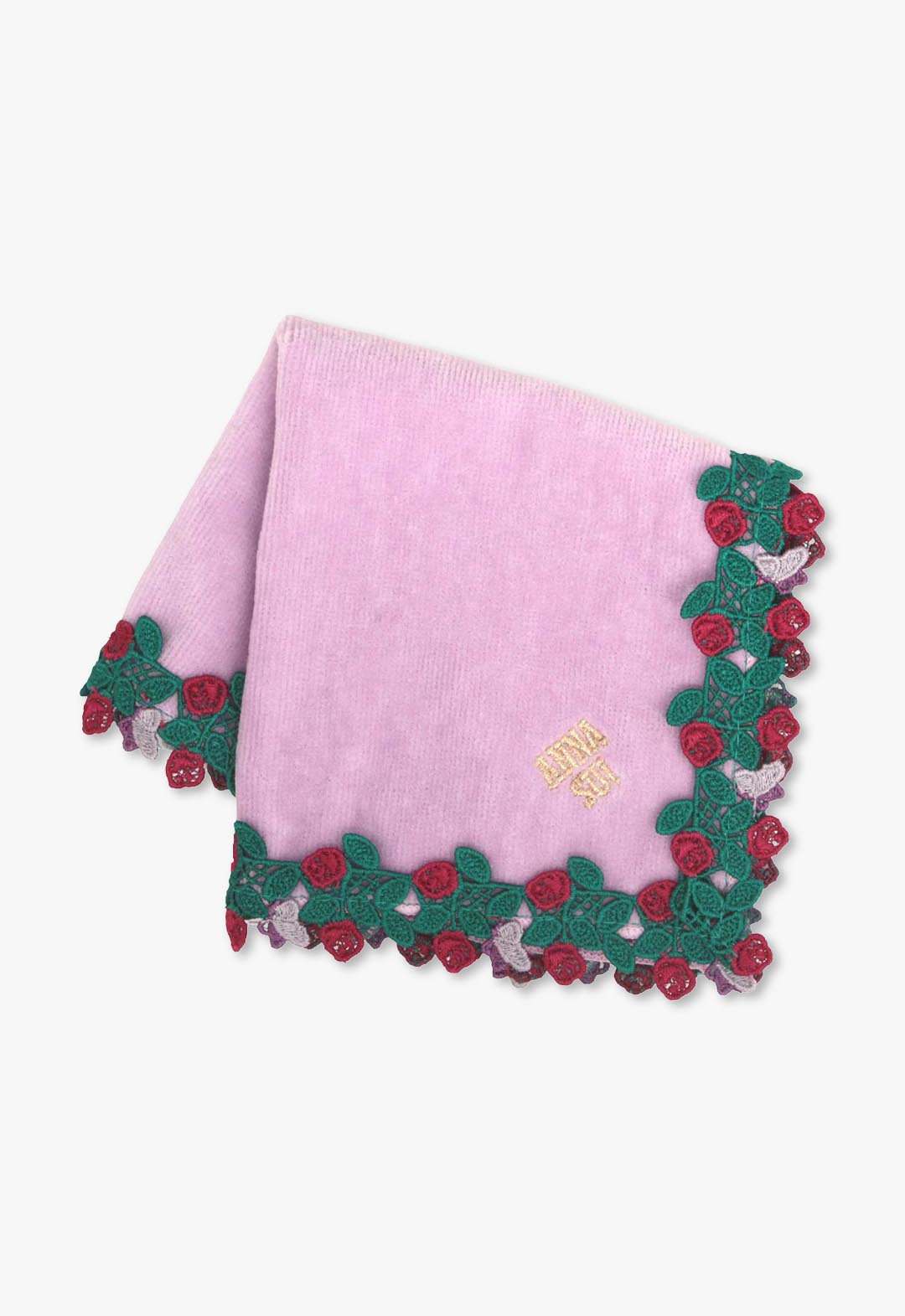 ラウンドレースタオル(ローズ柄)