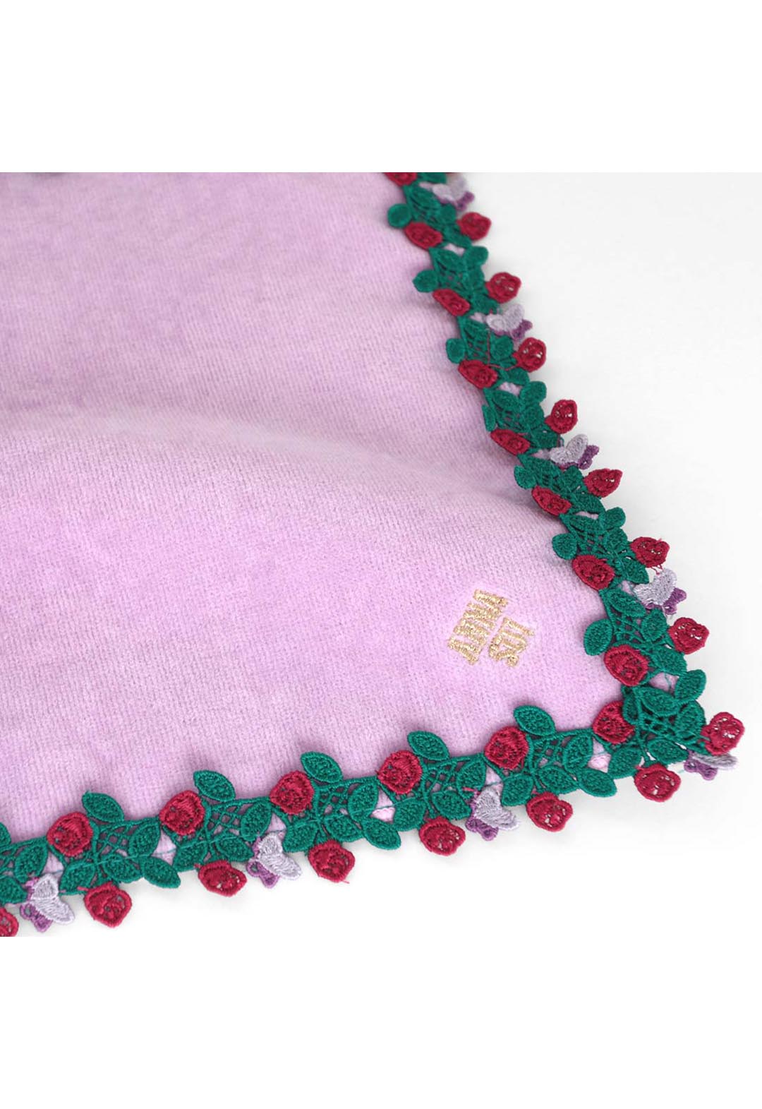 ラウンドレースタオル(ローズ柄)