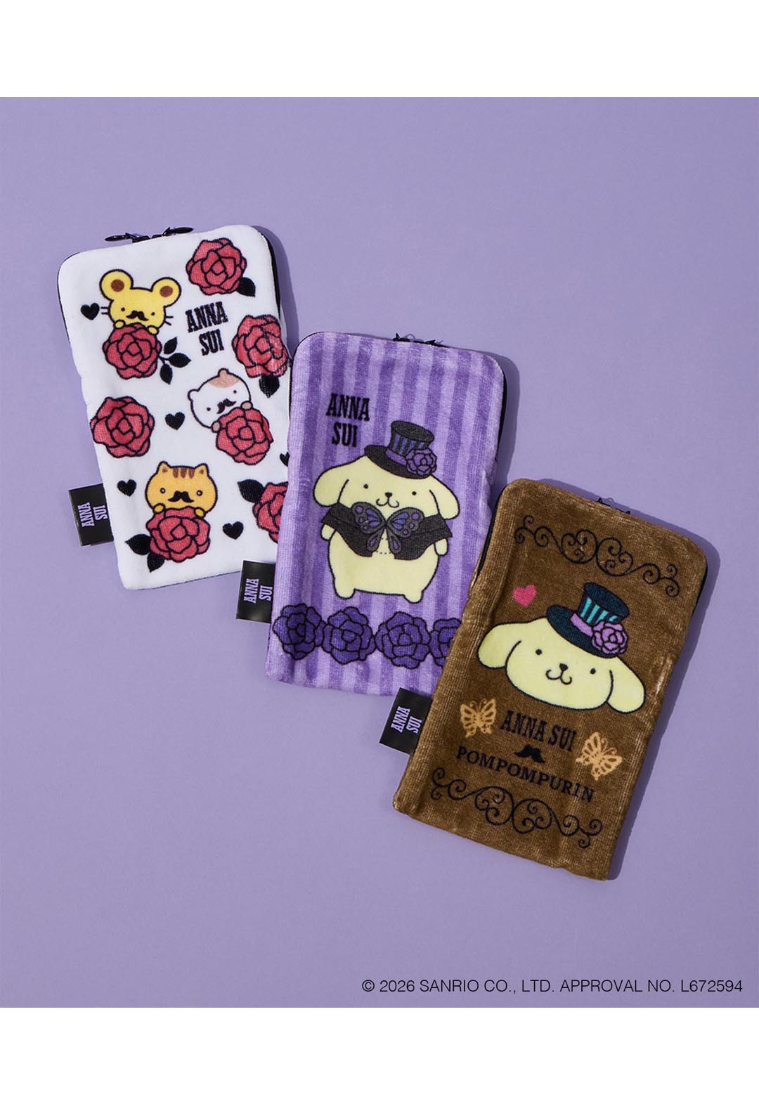 Anna Sui x Pompompurin 拉鍊浴巾 - 玫瑰白