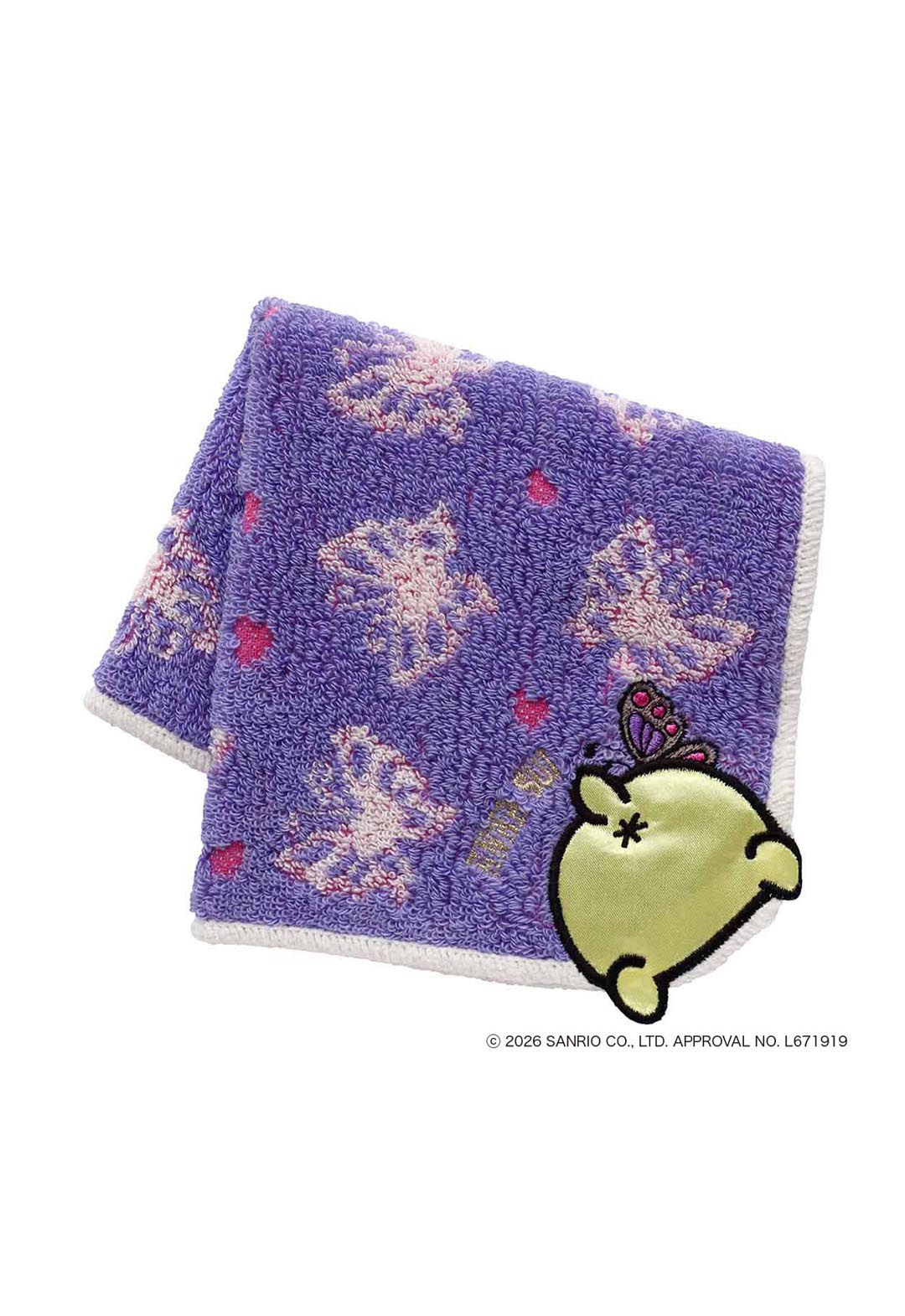 Anna Sui x Pompompurin 联名款毛巾手帕 - 蝴蝶图案 - 紫色