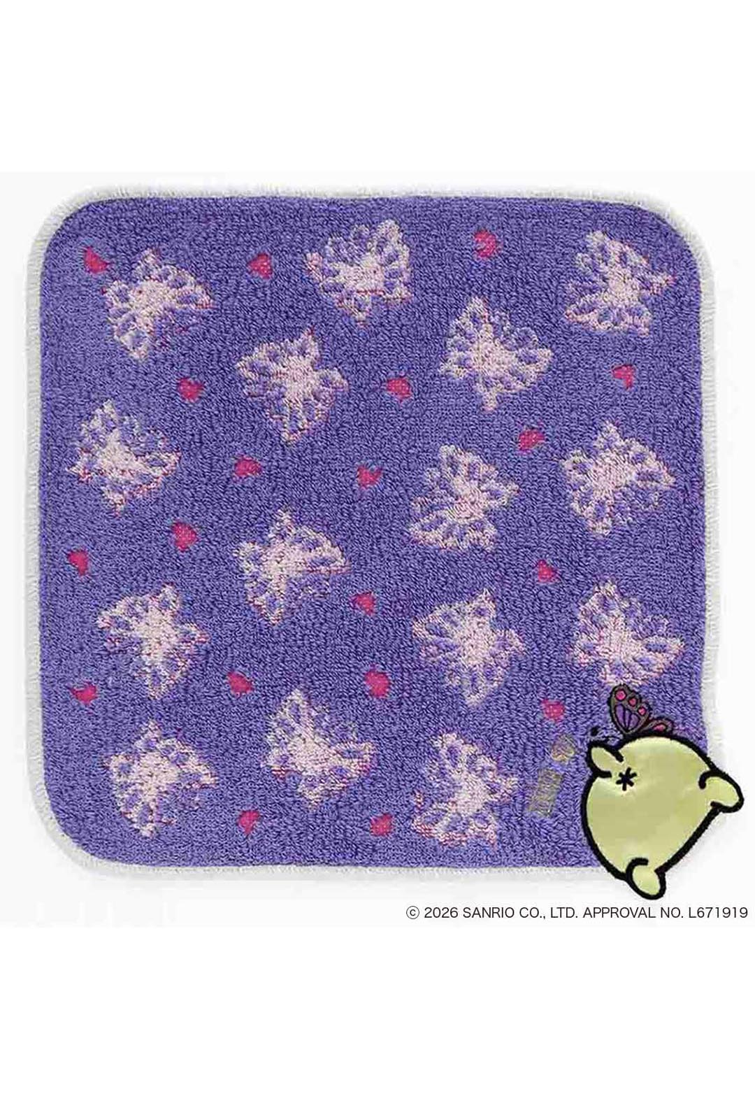 Anna Sui x Pompompurin 联名款毛巾手帕 - 蝴蝶图案 - 紫色