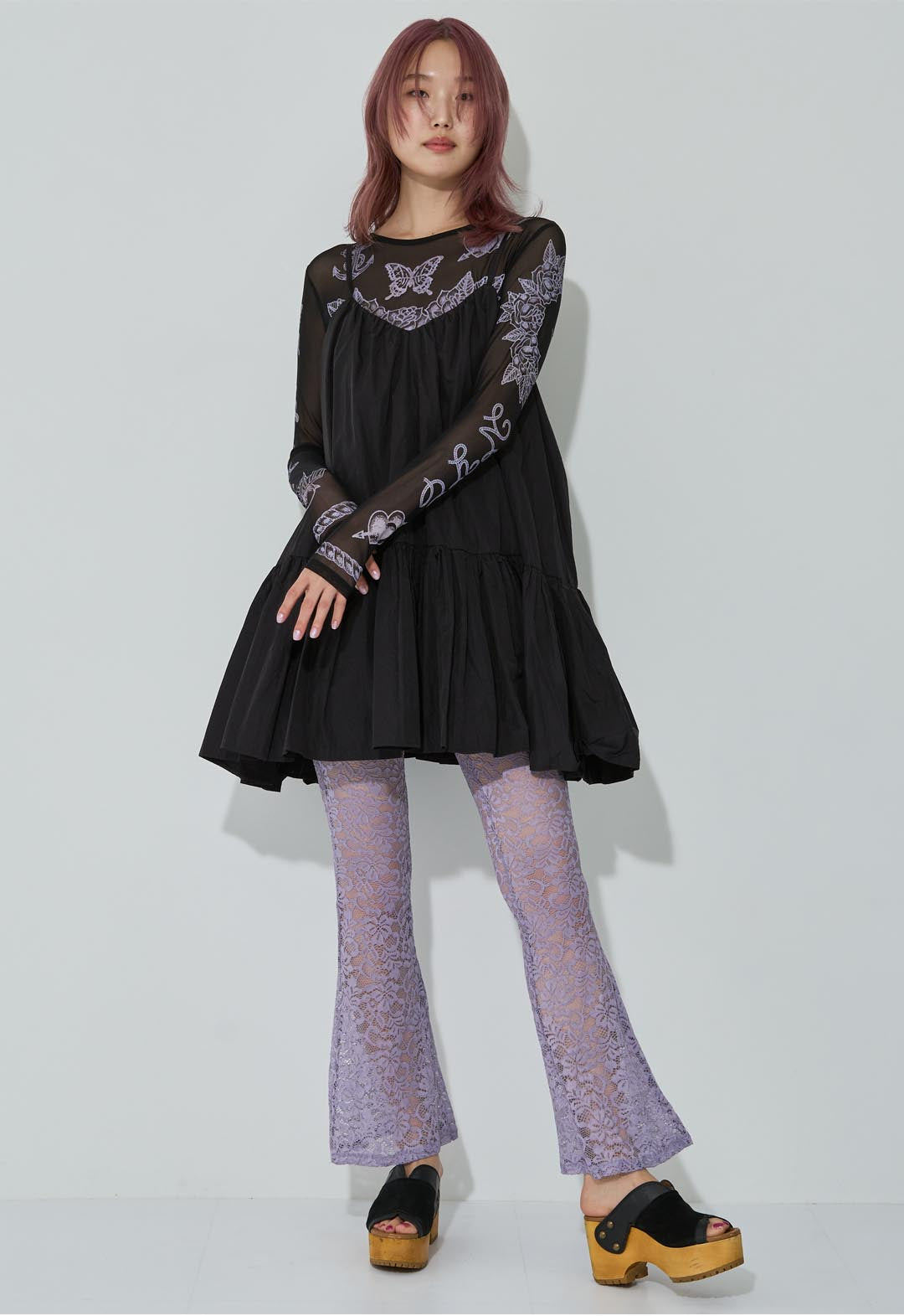 Gathered flare camisole dress