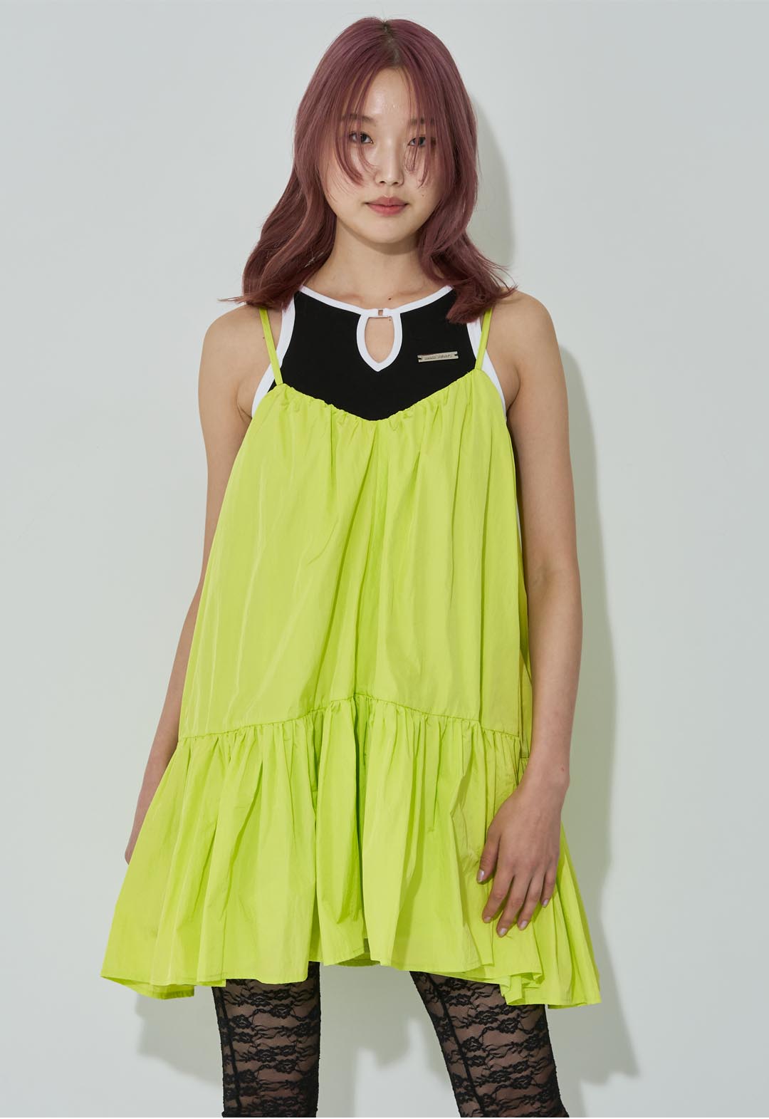 Gathered flare camisole dress