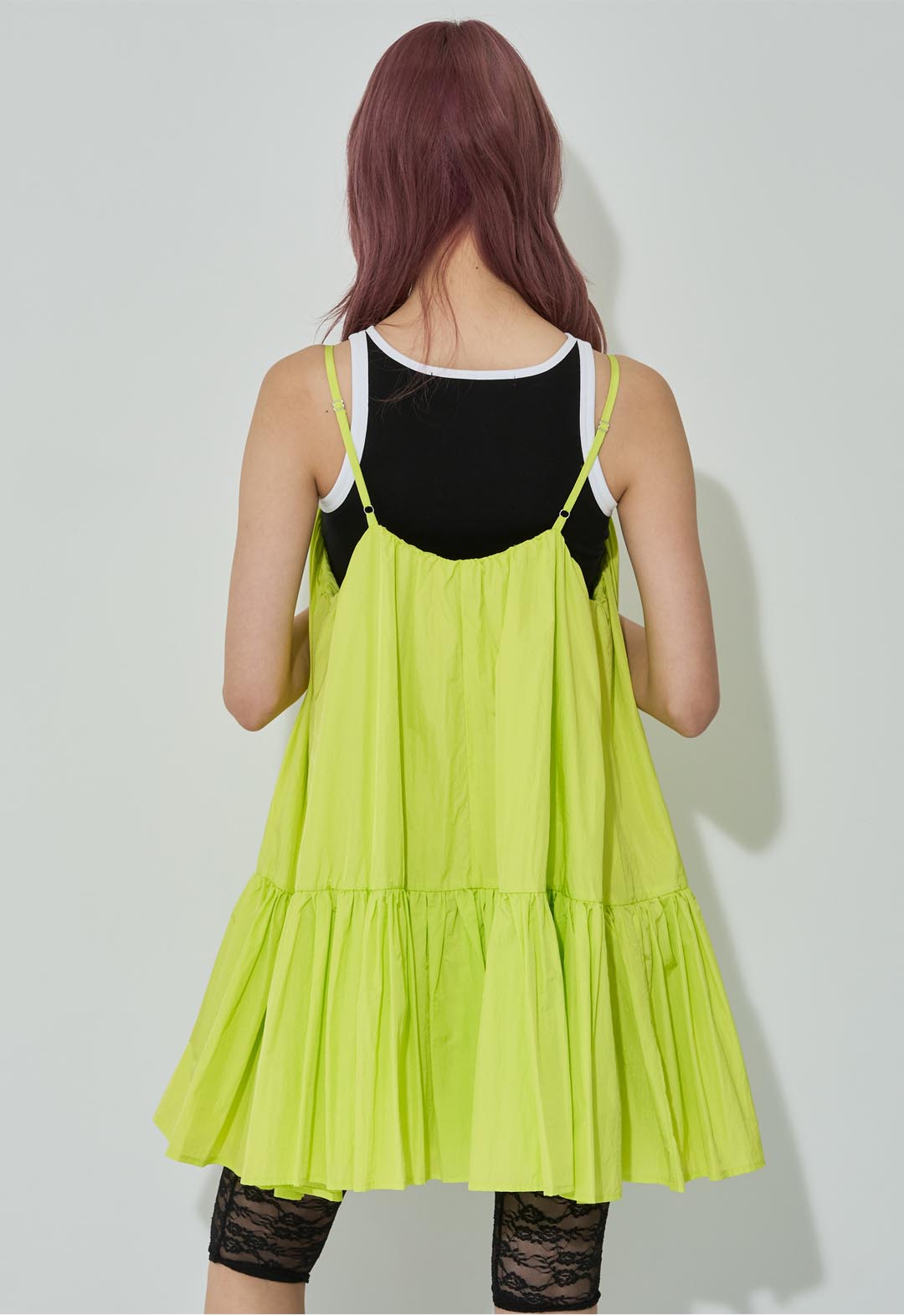 Gathered flare camisole dress