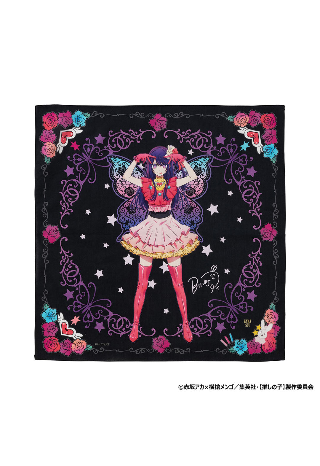 Oshi no Ko] x ANNA SUI Printed Handkerchief (Eye x Butterfly