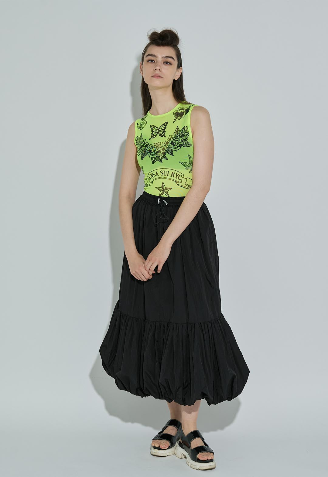 Balloon flare long skirt