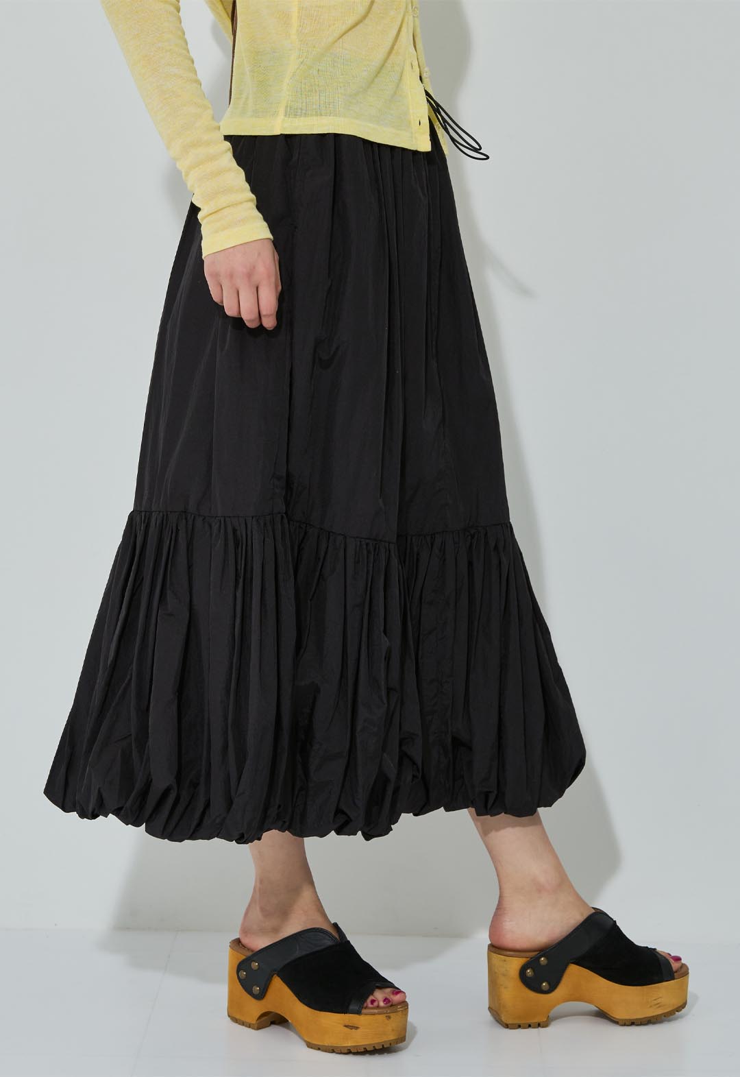 Balloon flare long skirt