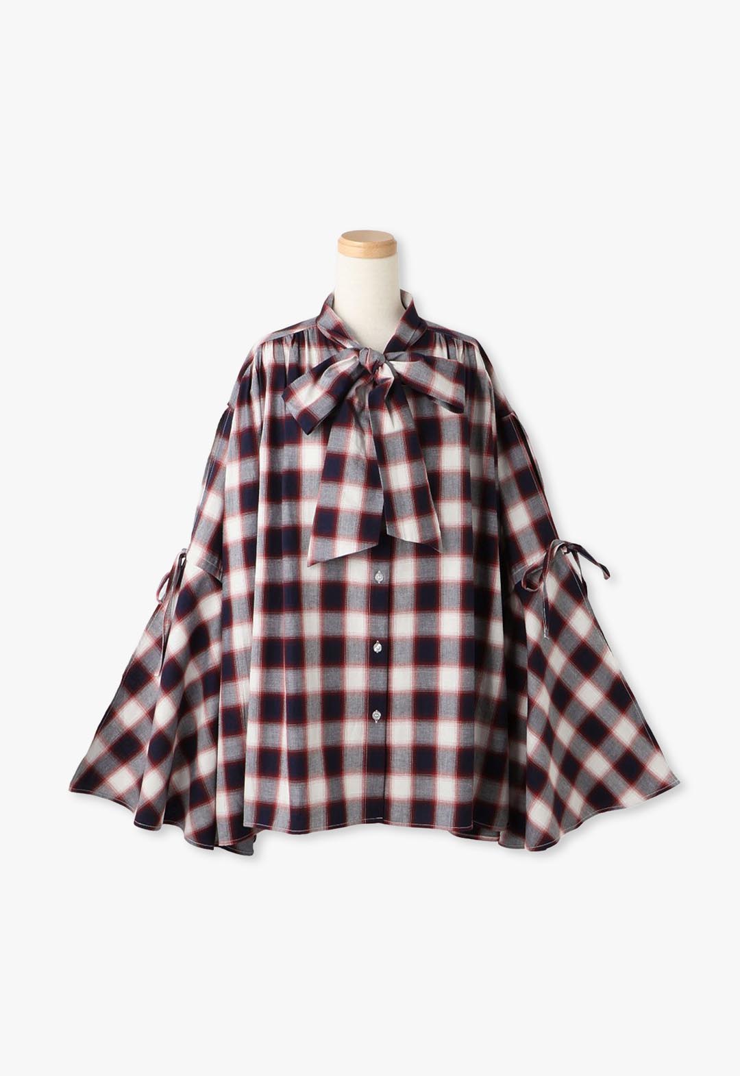 4WAYチェックブラウス