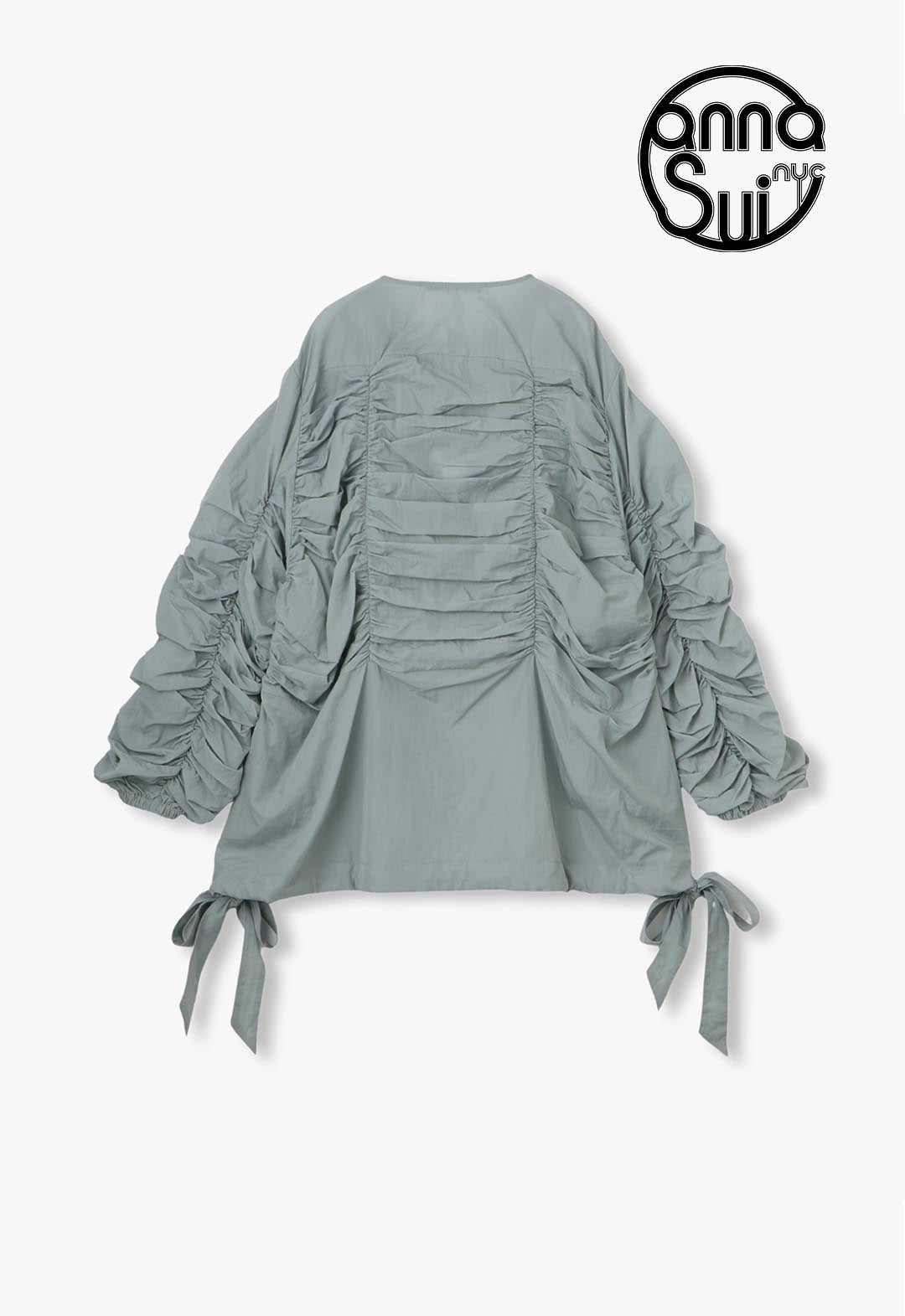 Shirred double zip blouson