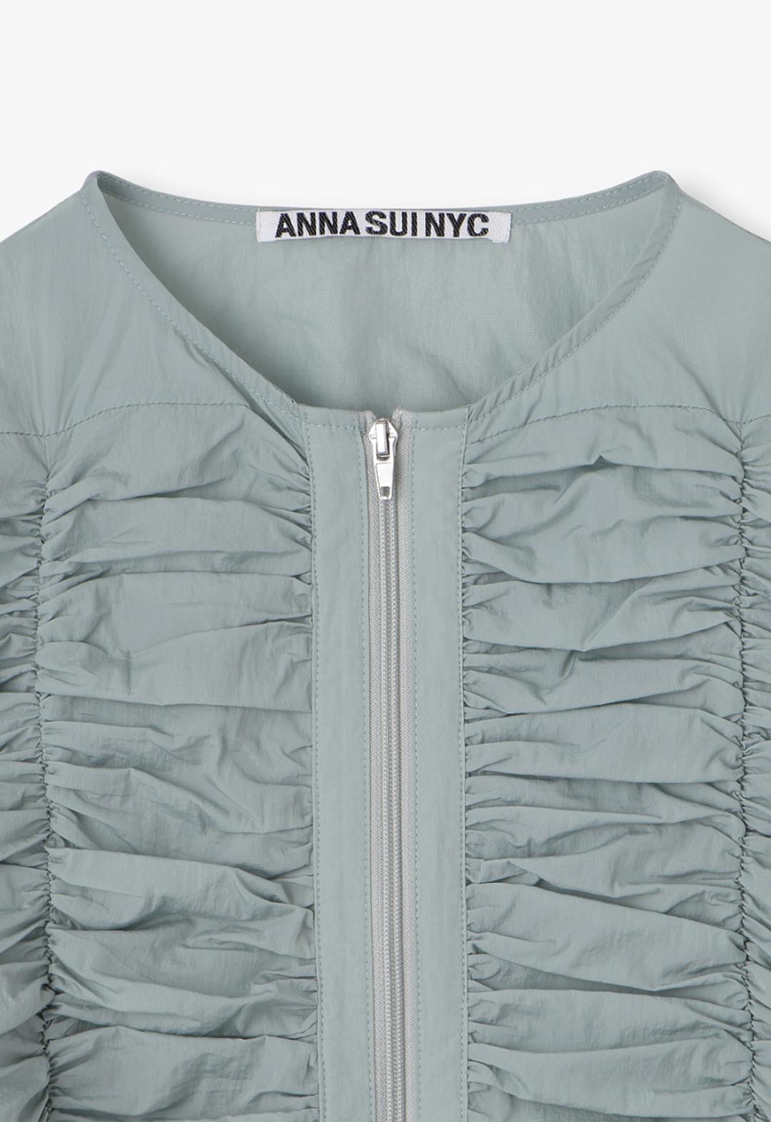 Shirred double zip blouson