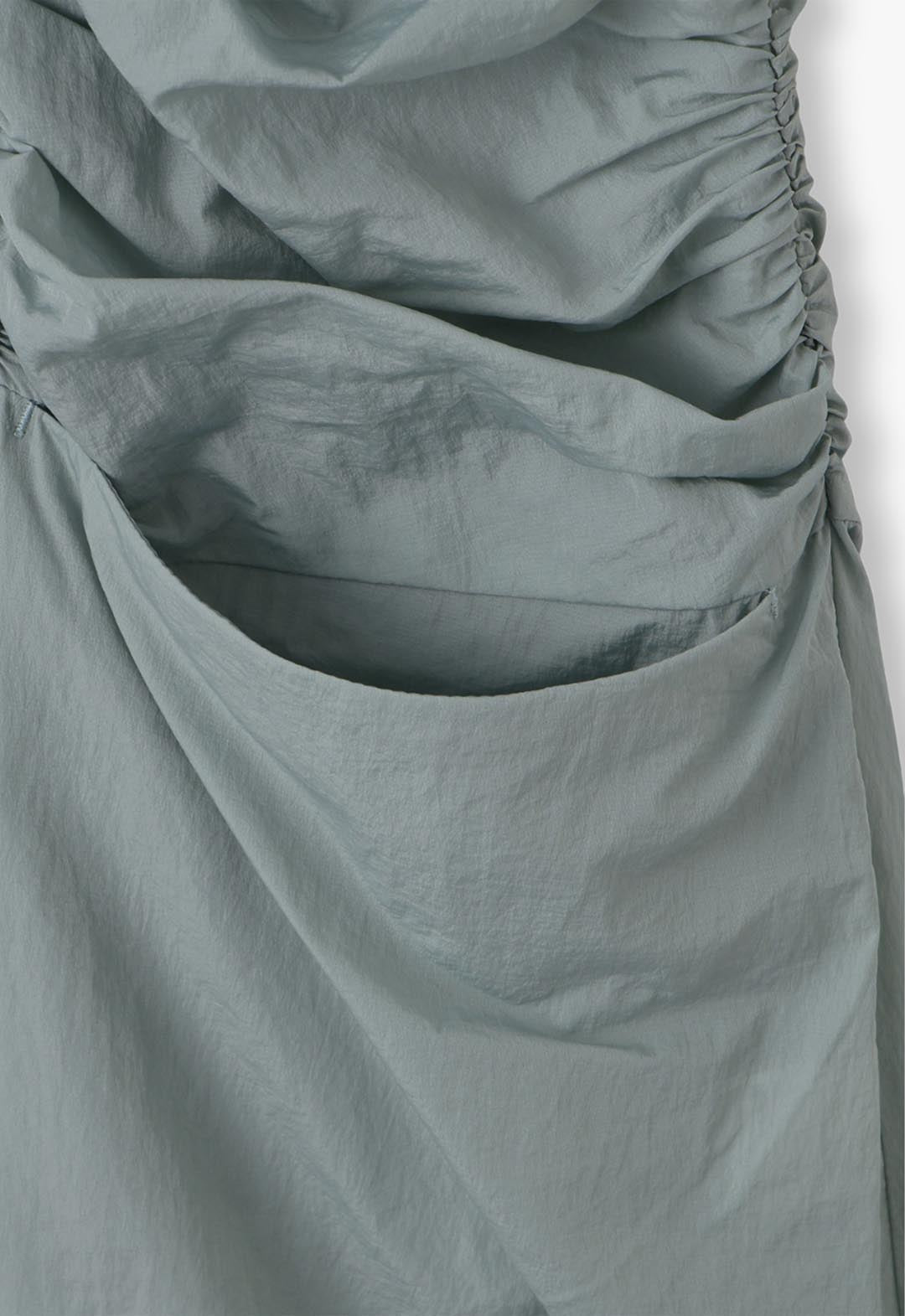 Shirred double zip blouson