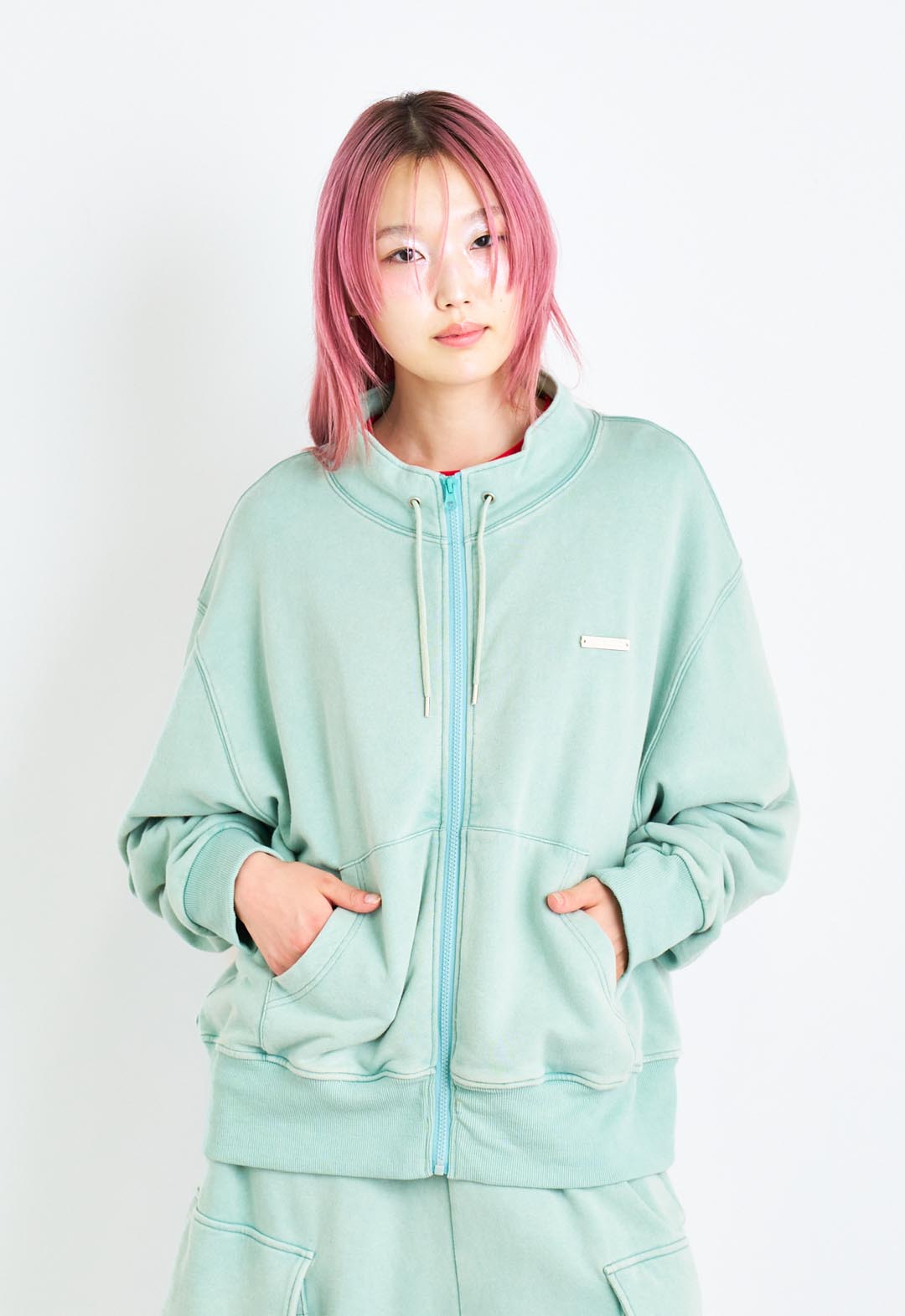 ハイネックジップスウェットジャケット