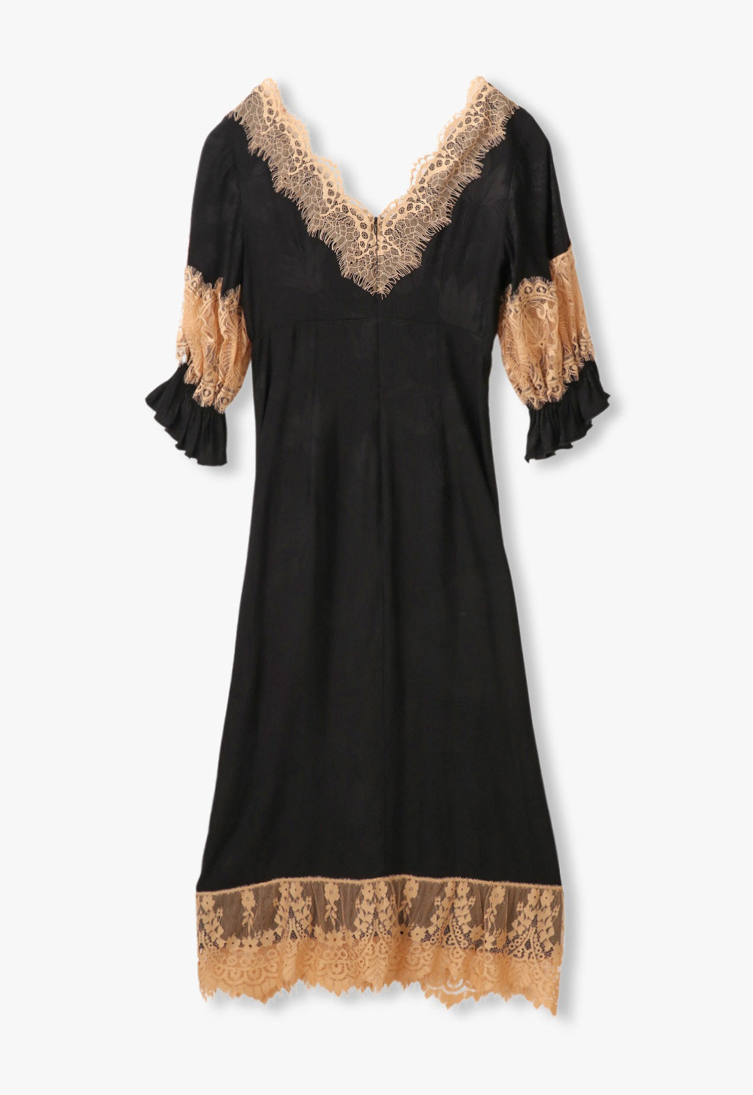 FLORAL JACQUARD LONG SLEEVE DRESS