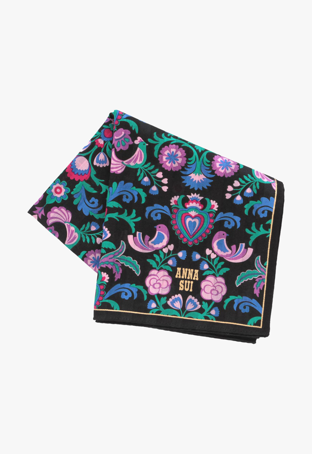 Bird arabesque print handkerchief