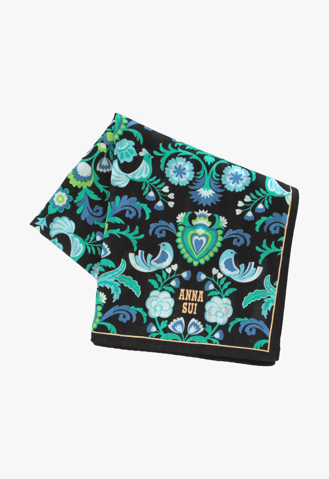 Bird arabesque print handkerchief