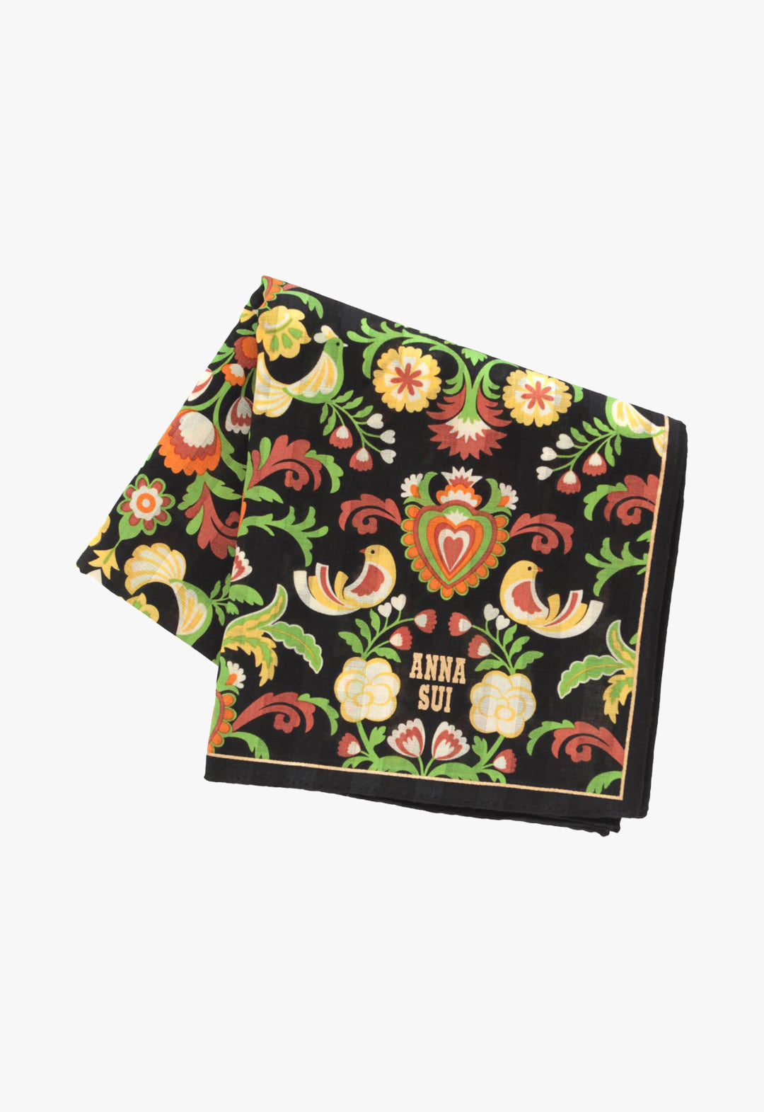 Bird arabesque print handkerchief