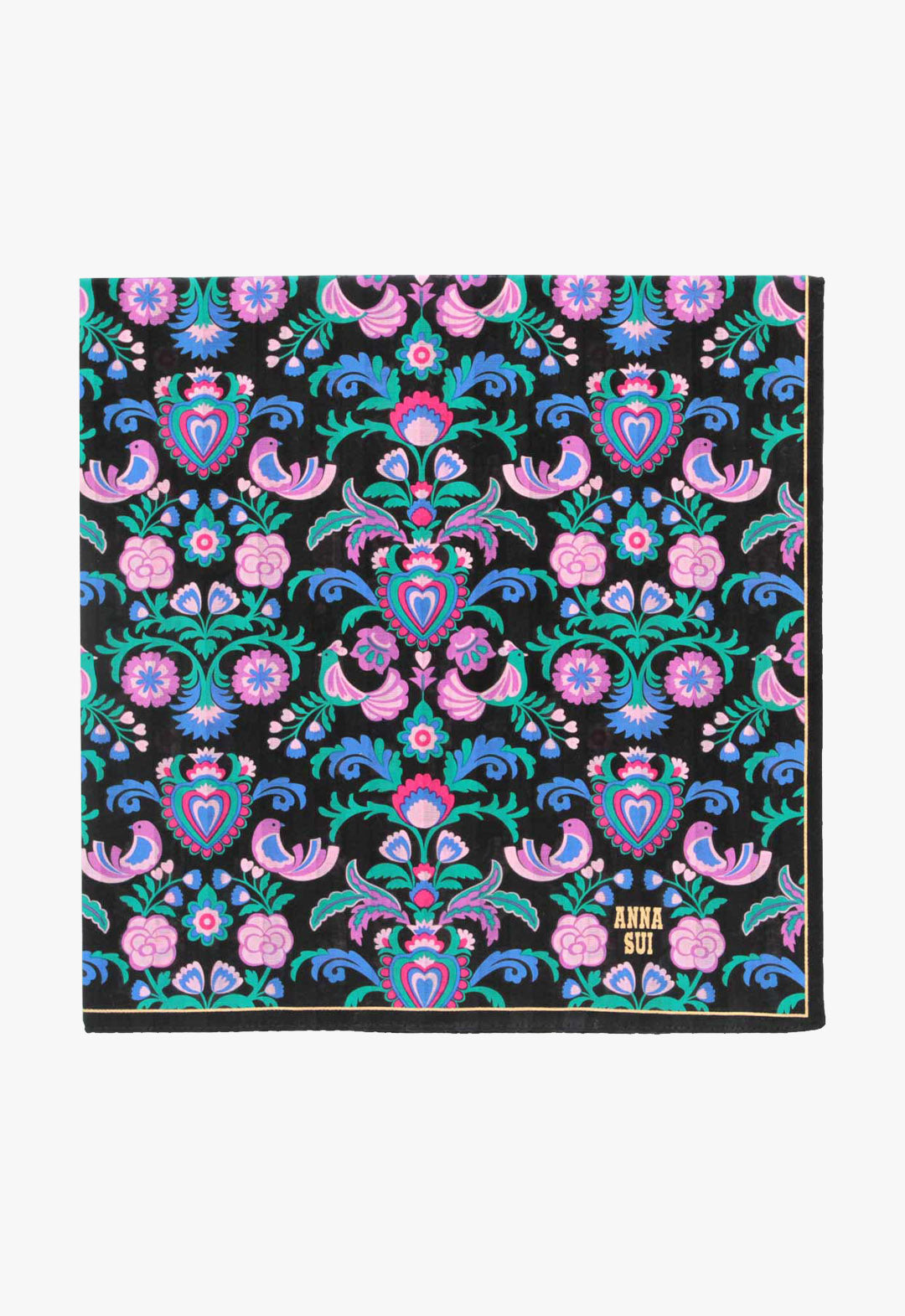Bird arabesque print handkerchief