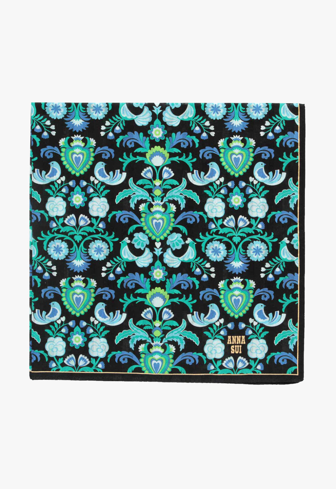 Bird arabesque print handkerchief