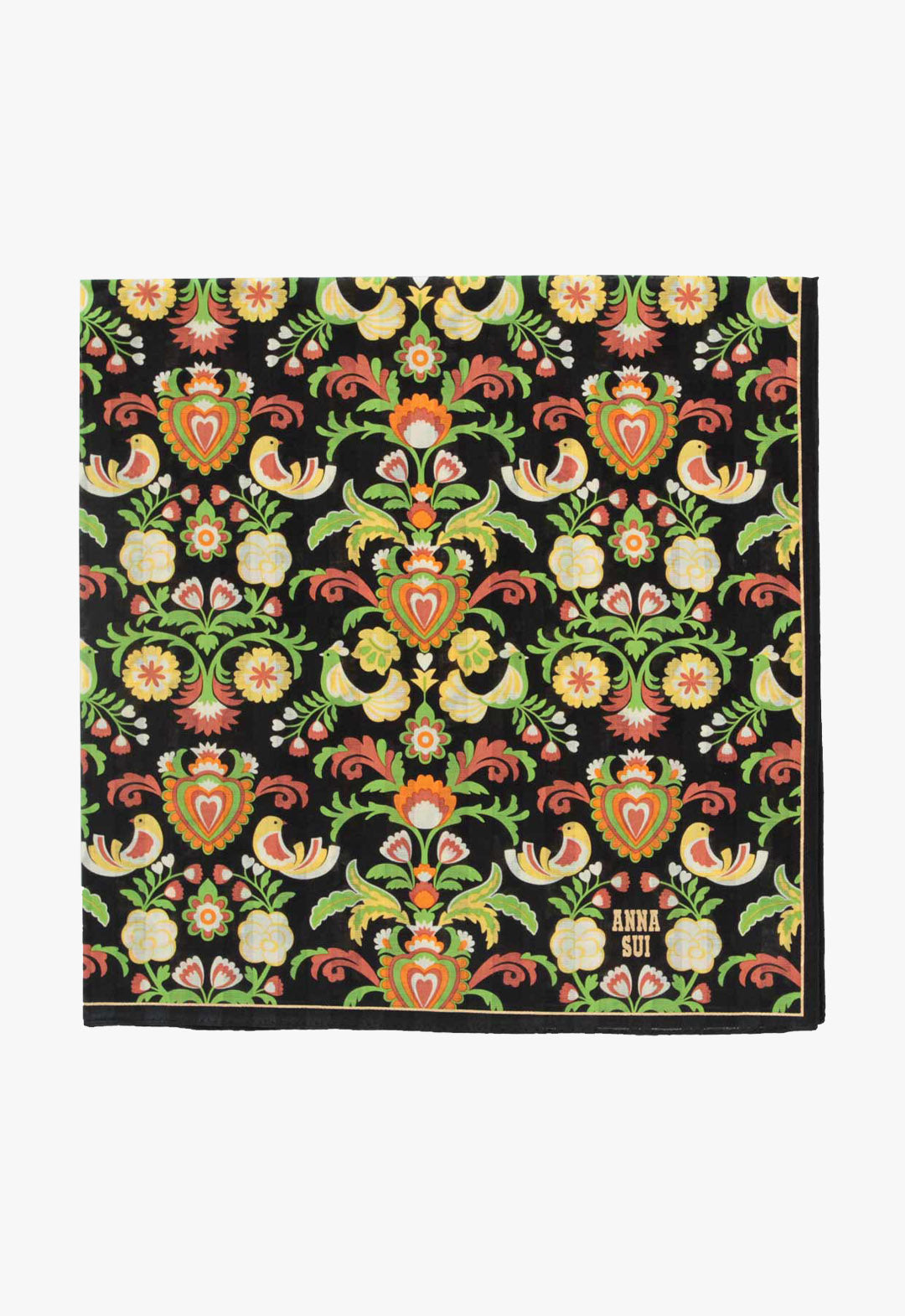 Bird arabesque print handkerchief