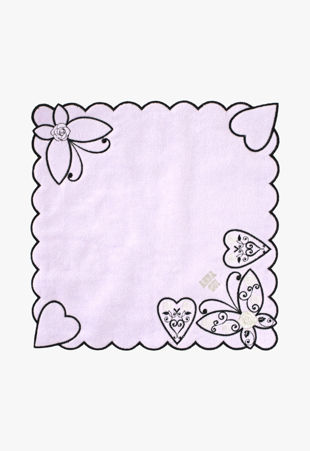 Rose & Butterfly Embroidered Towel Handkerchief