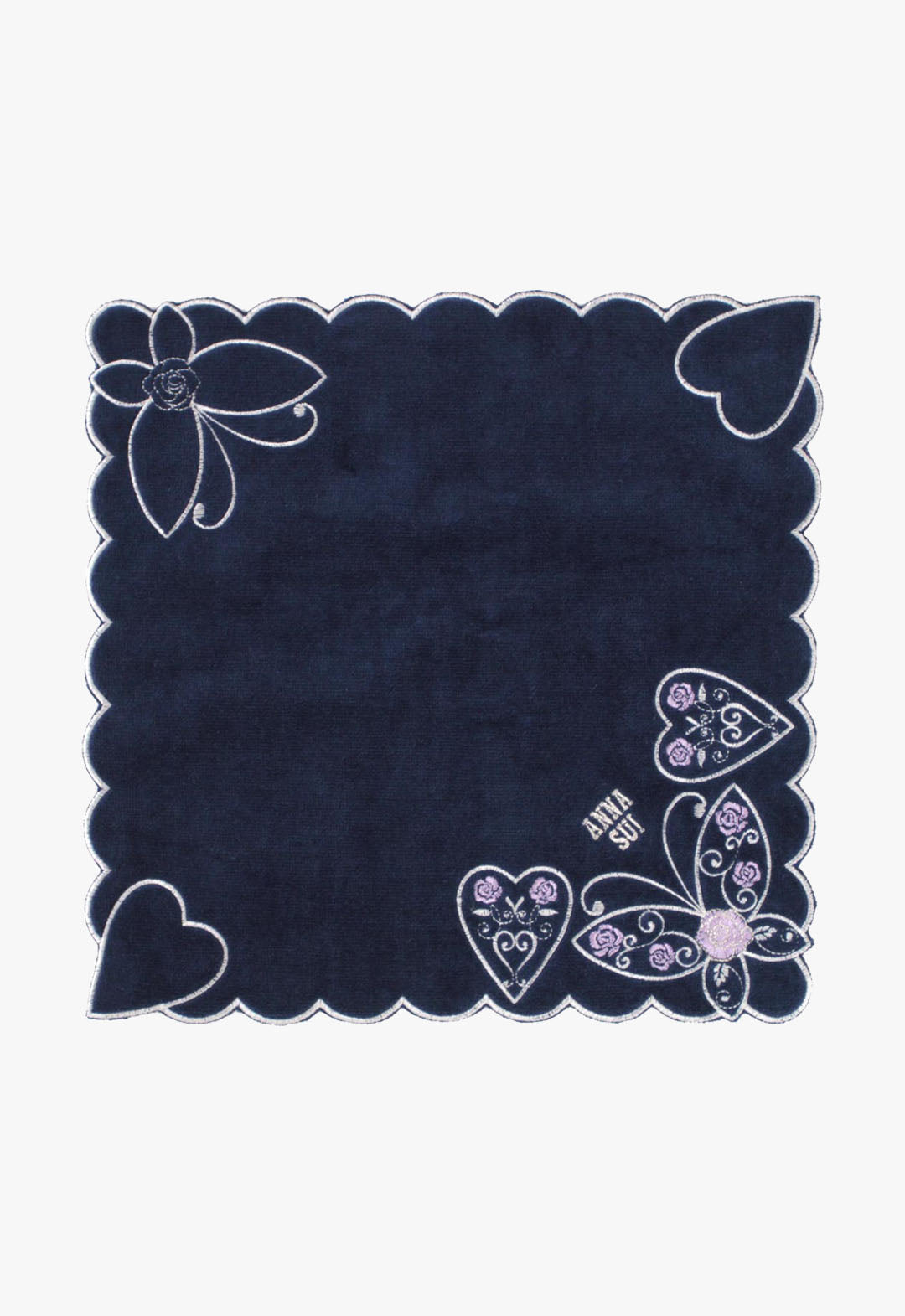 Rose & Butterfly Embroidered Towel Handkerchief