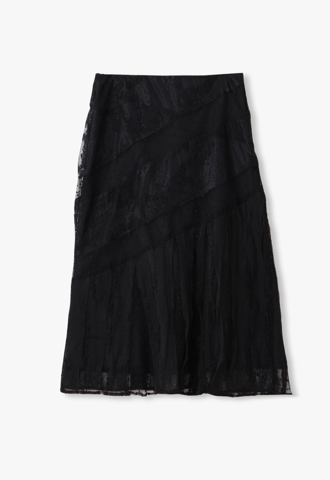 BLACK LACE COMBO SKIRT