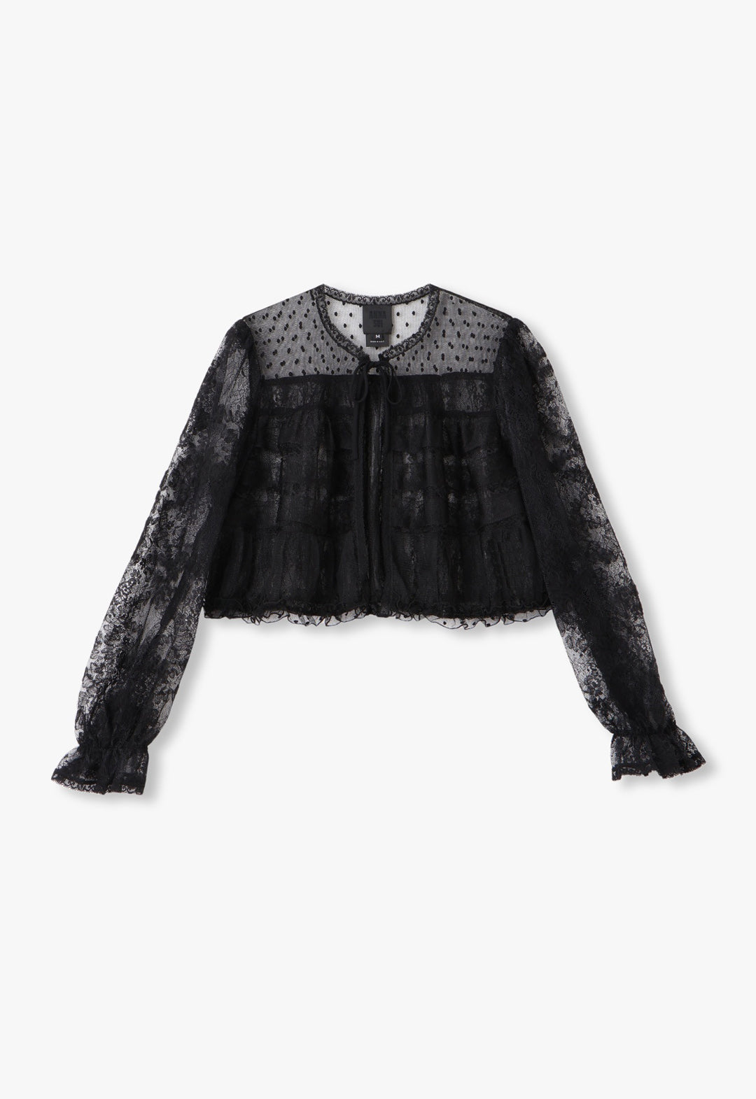 BLACK LACE COMBO BED JACKET