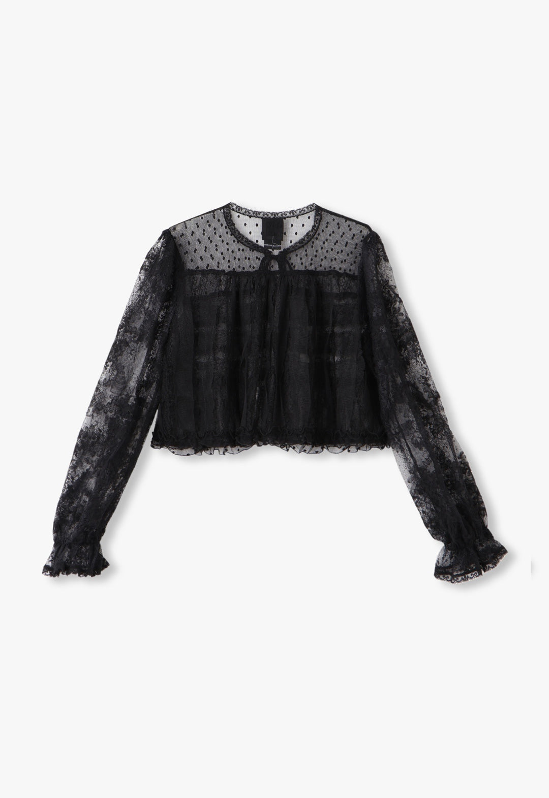 BLACK LACE COMBO BED JACKET