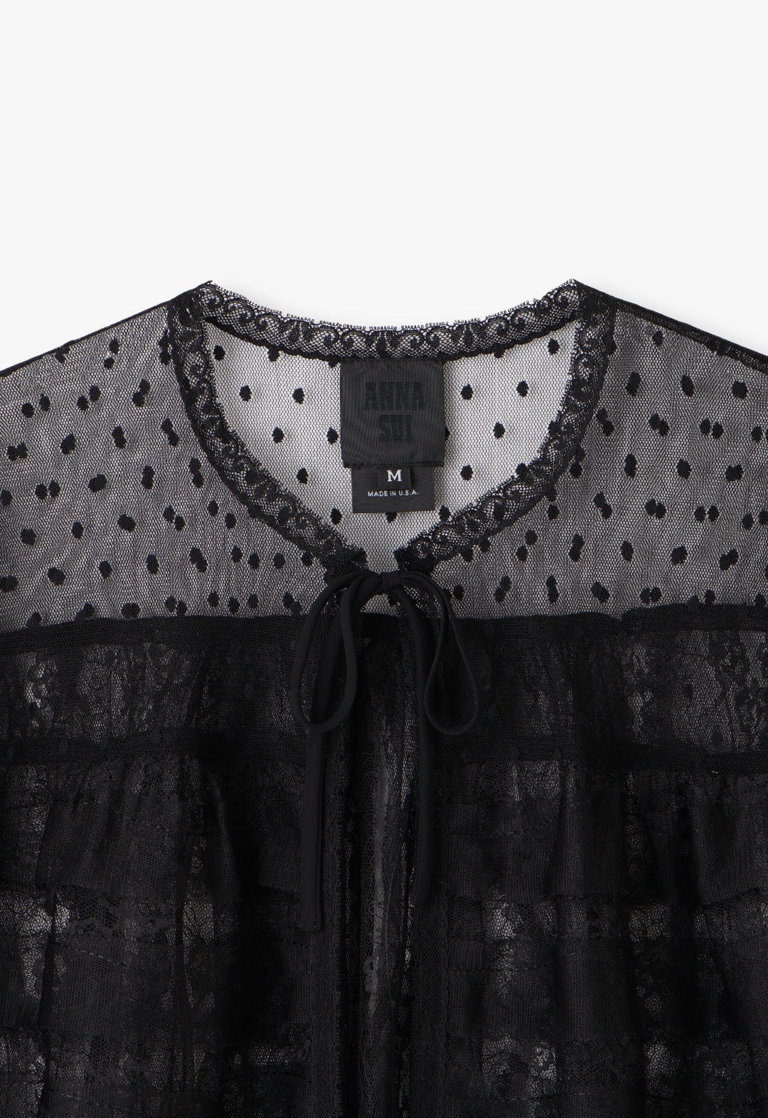 BLACK LACE COMBO BED JACKET