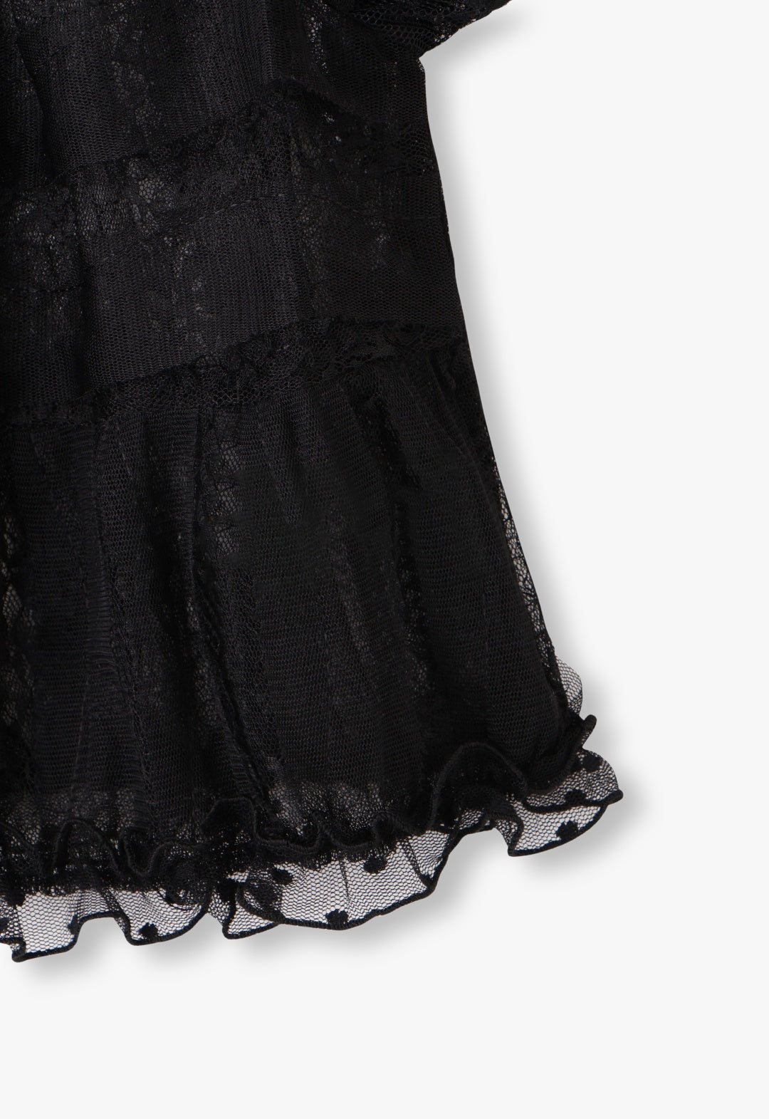 BLACK LACE COMBO BED JACKET
