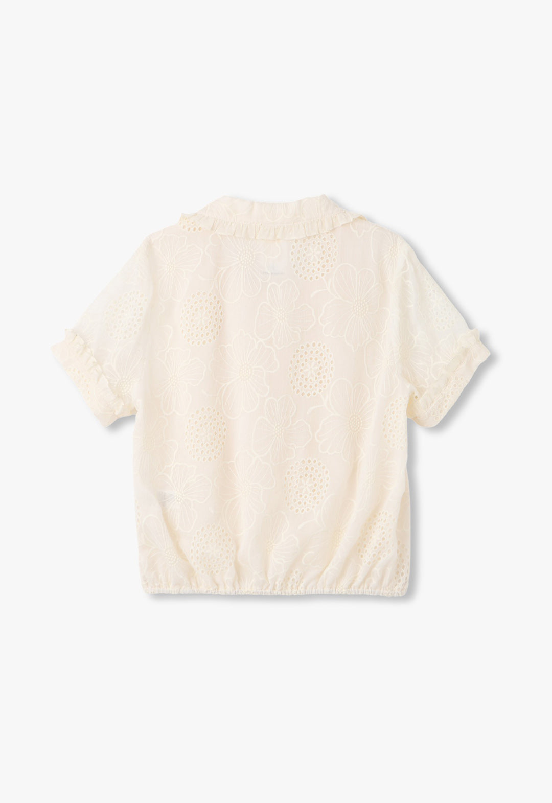 POPPY EMBROIDERED CHIFFON COLLARED BLOUSE