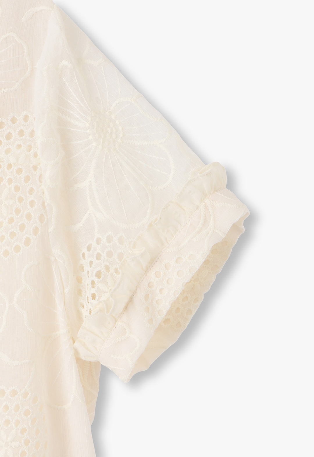 POPPY EMBROIDERED CHIFFON COLLARED BLOUSE