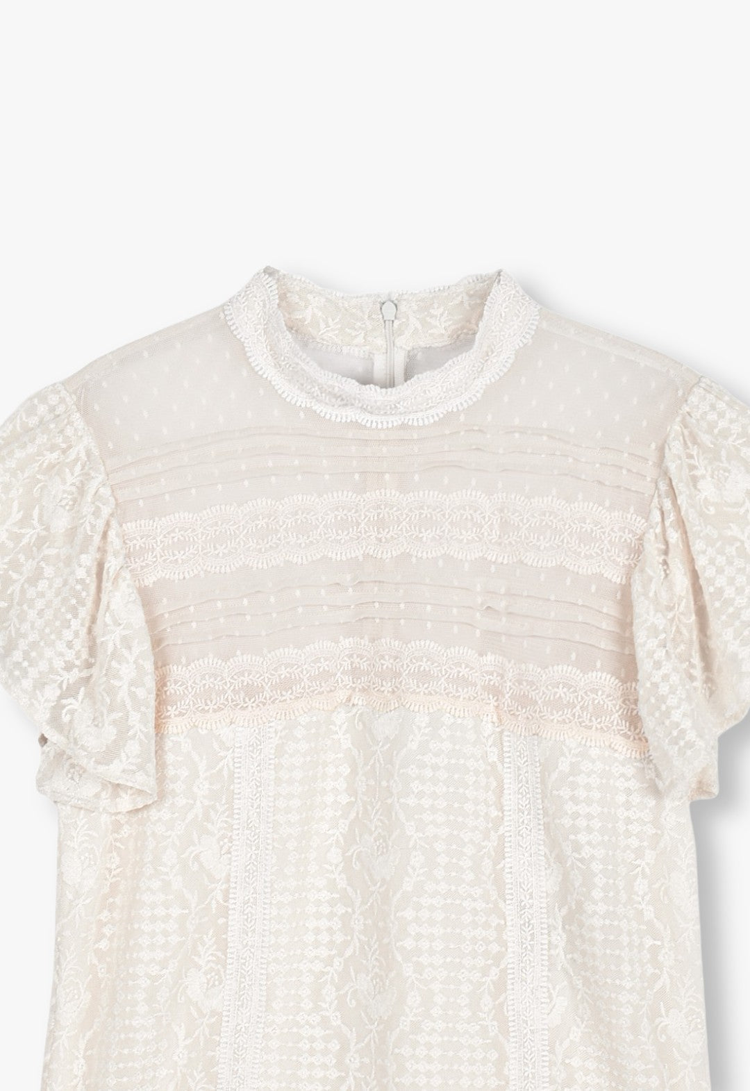 VICTORIAN LACE COMBO DROP WAIST DRESS