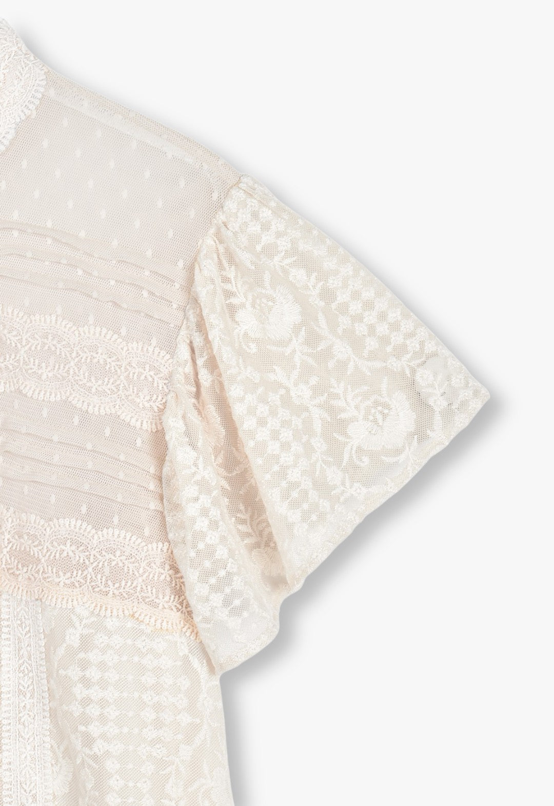 VICTORIAN LACE COMBO DROP WAIST DRESS