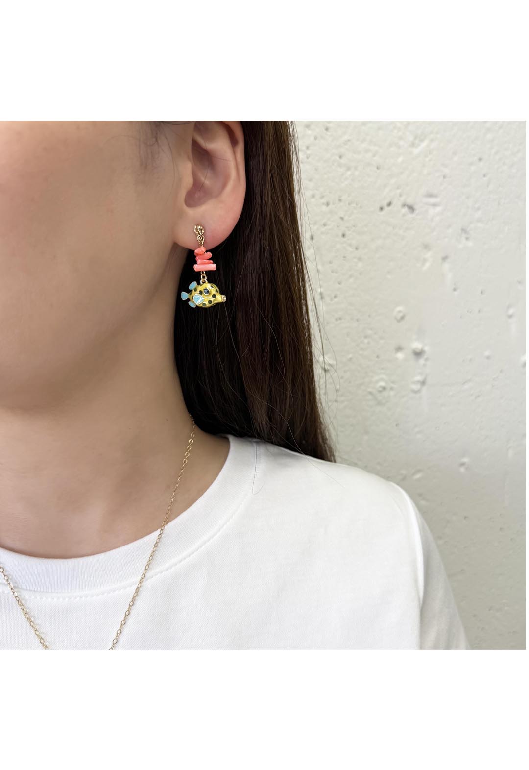 Boxfish motif earrings