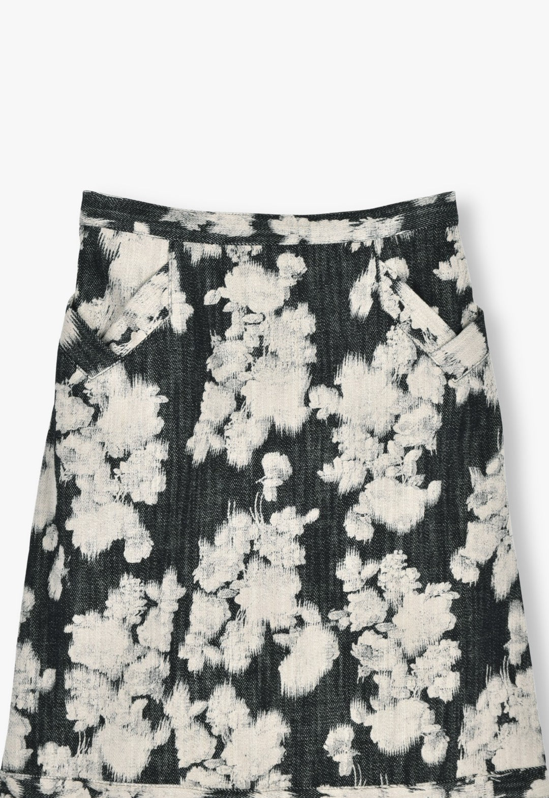 玫瑰幻彩牛仔蕾丝边半身裙