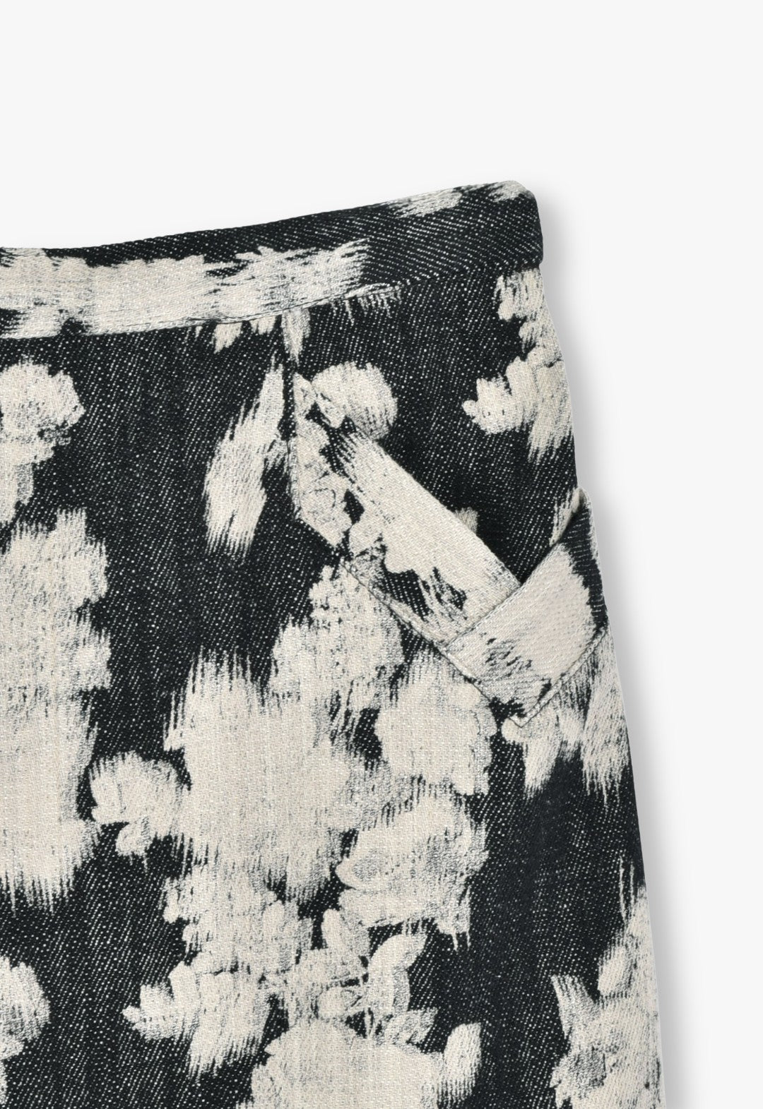 玫瑰幻彩牛仔蕾丝边半身裙