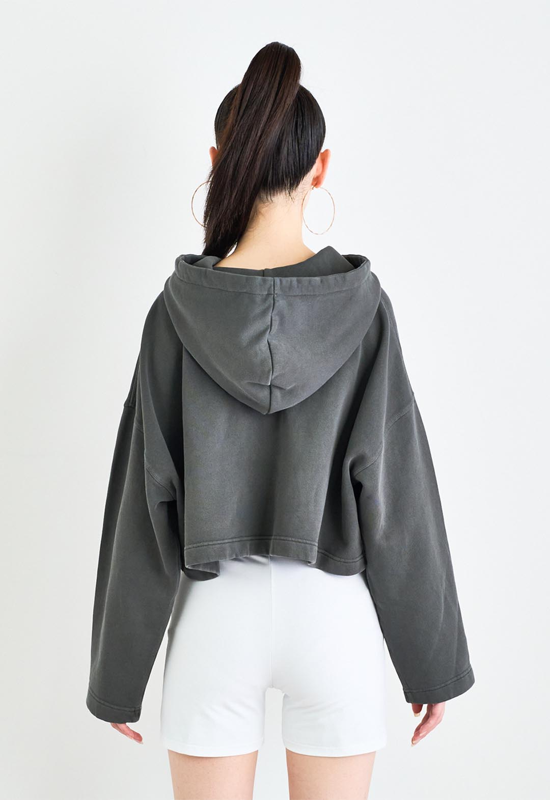 Vintage-like reversible hoodie