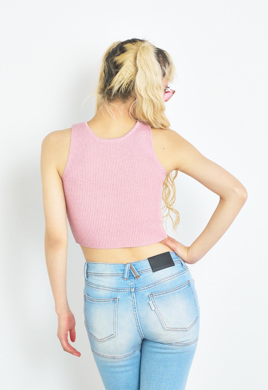 Glitter knit tank top