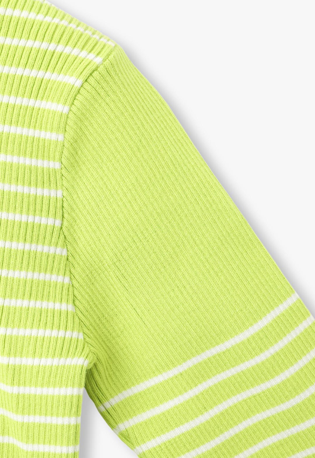Striped high-neck pullover