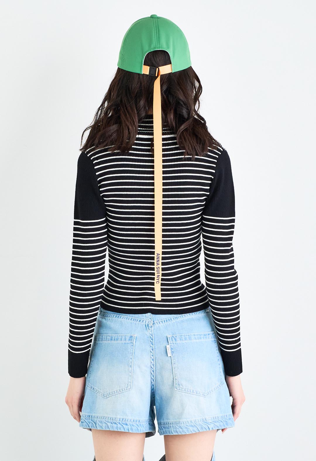 Striped high-neck pullover
