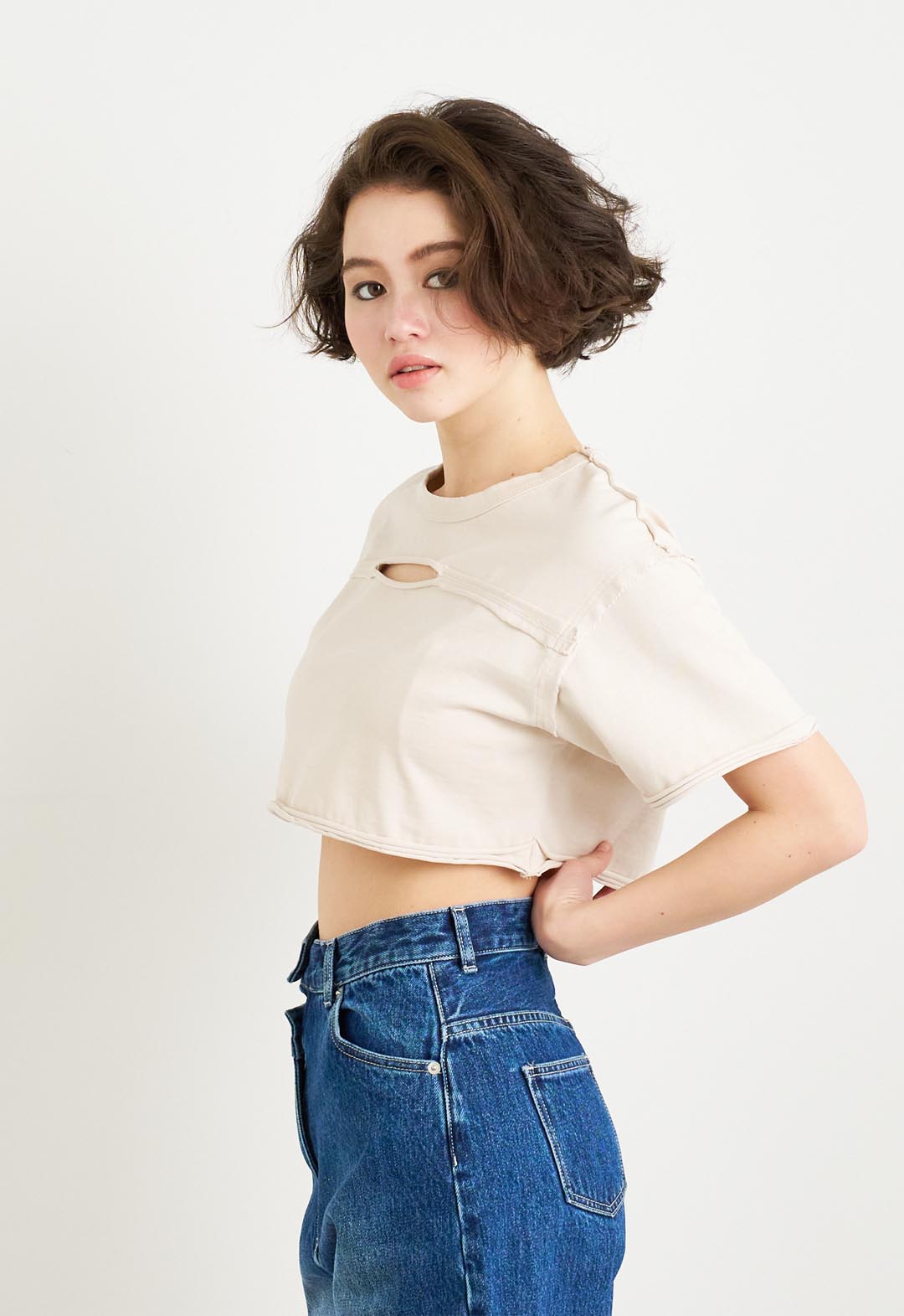 ホールカットオフウォッシュTシャツ