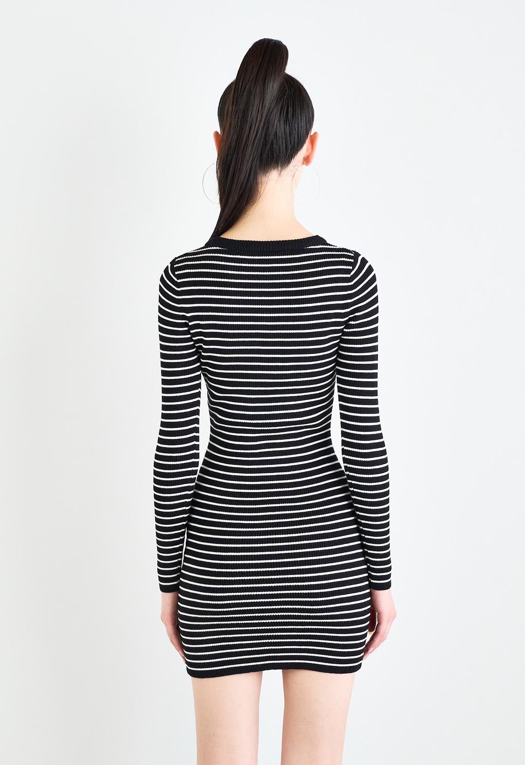 Striped knit short dress