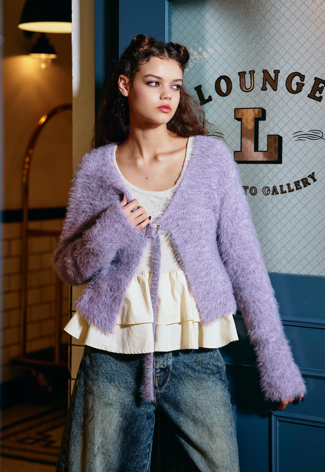 フェザーヤーンベルトカーディガン