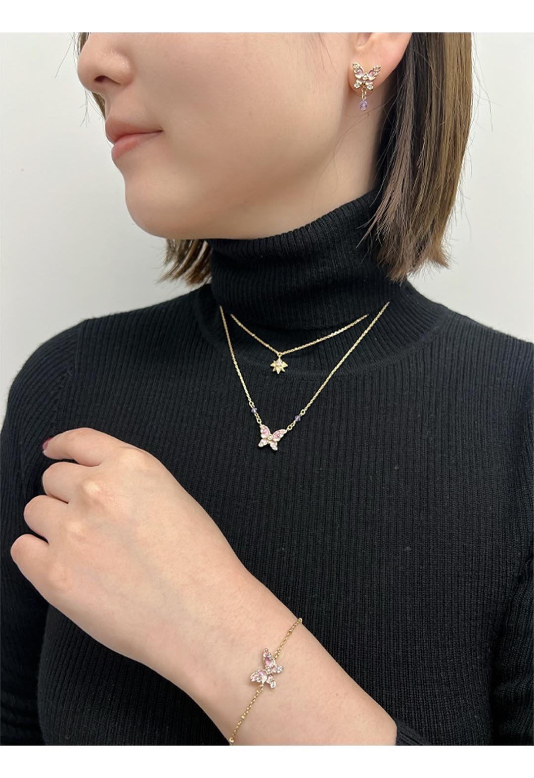 蝶・星モチーフ 2点セットネックレス